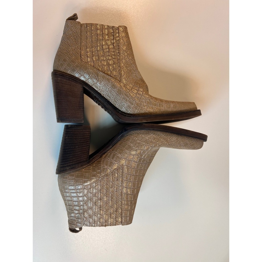 Emanuele Orasto Italy Leather Ankle Boots Block Heel Pointed Toe Size 39/8.5 - Picture 8 of 11